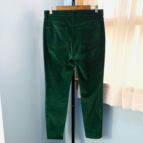 J. Crew 9" High-Rise Toothpick Jean in Green Velvet Size 29 - Picture 6 of 7